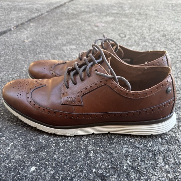 Timberland Brogue Leather Oxford Men's 10.5 Franklin Park Brown Loafer Shoe - Picture 4 of 13